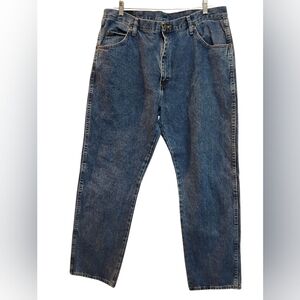 WRANGLER Authentic Classic Blue Denim Jeans 100%Cotton Regular Fit 40x32 Comfort